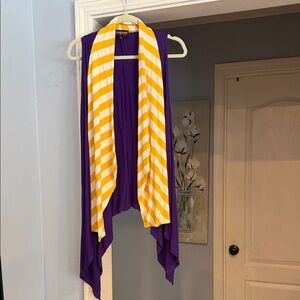 Striped Purple and Yellow Women's Vest ***LSU FANS***